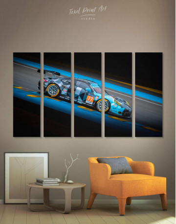 5 Panels Touring Car Racing Canvas Wall Art