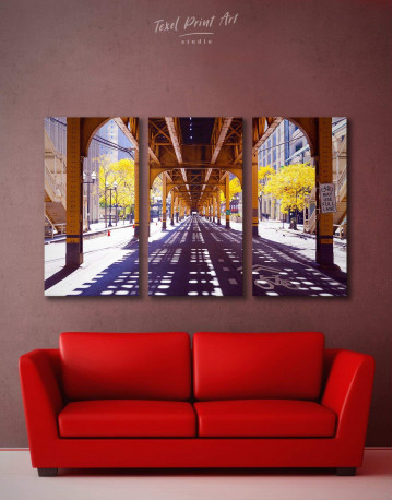 3 Panels Chicago View Canvas Wall Art