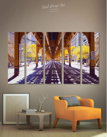 5 Panels Chicago View Canvas Wall Art