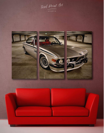 3 Panels Retro BMW CSL E9 Canvas Wall Art