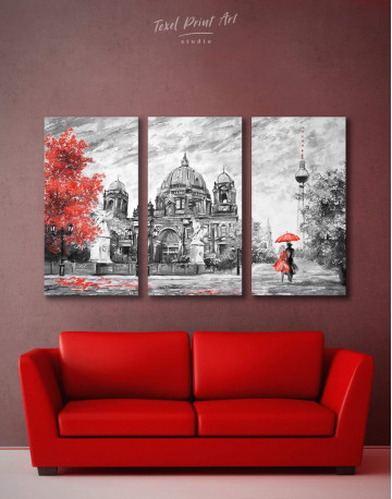 3 Pieces Black and White Berlin Romantic Canvas Wall Art