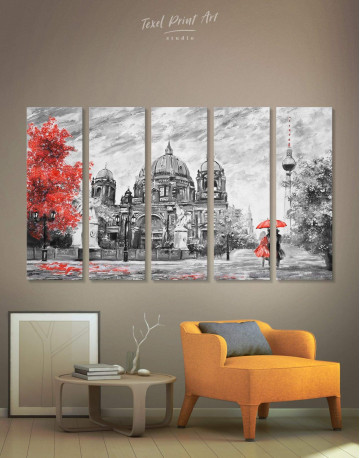 5 Pieces Black and White Berlin Romantic Canvas Wall Art