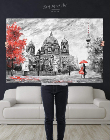 Black and White Berlin Romantic Canvas Wall Art - image 4