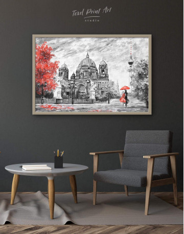 Framed Black and White Berlin Romantic Canvas Wall Art - image 5