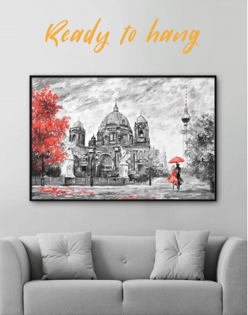 Framed Black and White Berlin Romantic Canvas Wall Art
