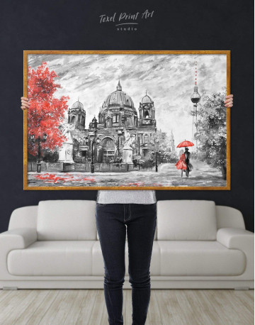 Framed Black and White Berlin Romantic Canvas Wall Art - image 4