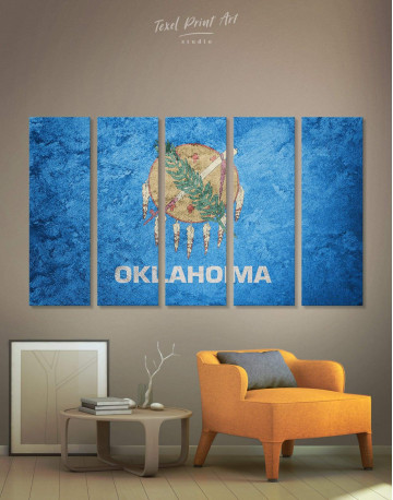 5 Panels Oklahoma Flag Canvas Wall Art