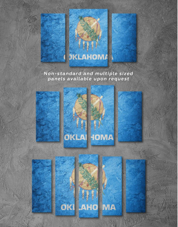 5 Panels Oklahoma Flag Canvas Wall Art - image 3