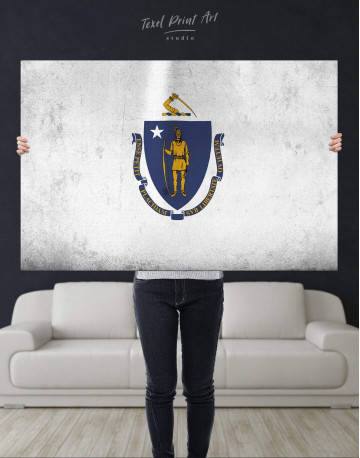 Massachusetts Flag Canvas Wall Art - image 4
