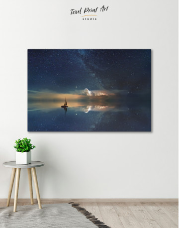 Night Sky Ocean and Stars Canvas Wall Art - image 6