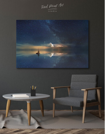 Night Sky Ocean and Stars Canvas Wall Art - image 8