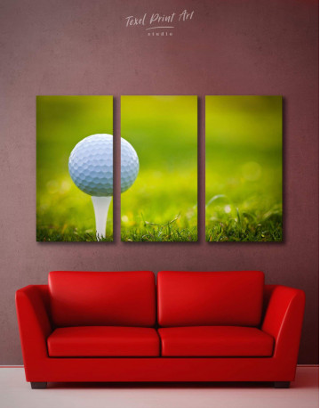 3 Panels Golf Ball Canvas Wall Art