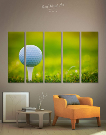 5 Panels Golf Ball Canvas Wall Art