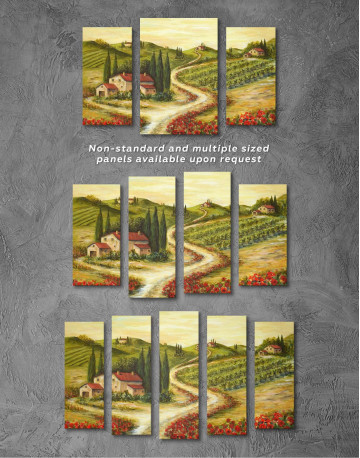 4 Panels Tuscany Landscape Painting Canvas Wall Art - image 3