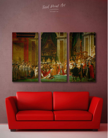 3 Pieces The Coronation of Napoleon by Jacques-Louis David Canvas Wall Art