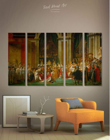5 Pieces The Coronation of Napoleon by Jacques-Louis David Canvas Wall Art