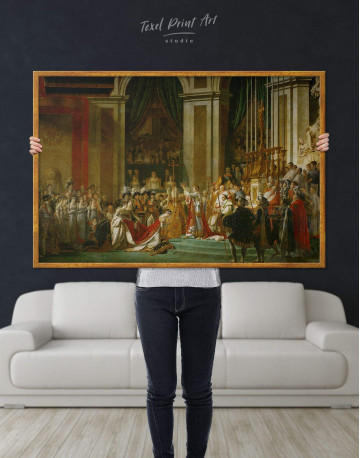 Framed The Coronation of Napoleon by Jacques-Louis David Canvas Wall Art - image 2