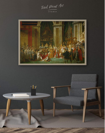 Framed The Coronation of Napoleon by Jacques-Louis David Canvas Wall Art - image 1
