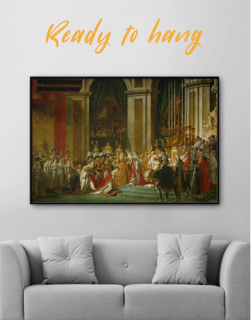 Framed The Coronation of Napoleon by Jacques-Louis David Canvas Wall Art