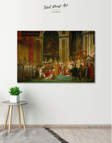 The Coronation of Napoleon by Jacques-Louis David Canvas Wall Art