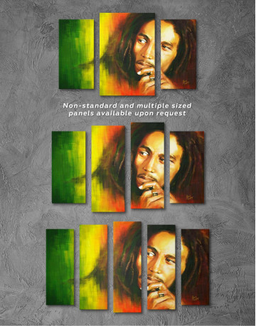 4 Panels Bob Marley Canvas Wall Art - image 3