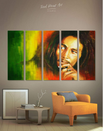 5 Pieces Bob Marley Canvas Wall Art