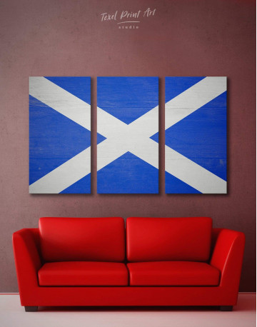 3 Panels Scotland Flag Canvas Wall Art