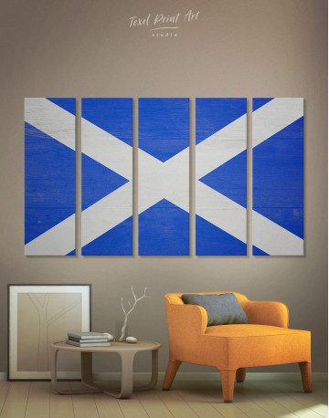 5 Panels Scotland Flag Canvas Wall Art