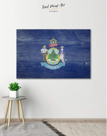 Flag of Maine Patriotic Canvas Wall Art