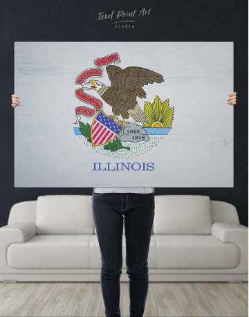 Flag Of Illinois Canvas Wall Art - image 2