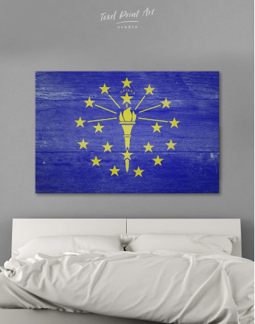 Flag Of Indiana Canvas Wall Art
