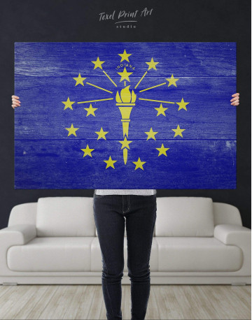 Flag Of Indiana Canvas Wall Art - image 3