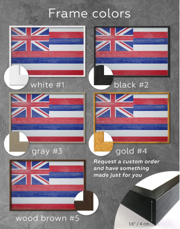 Framed Hawaii Flag Canvas Wall Art - image 3