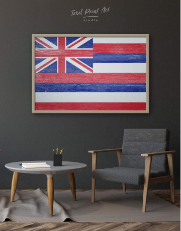 Framed Hawaii Flag Canvas Wall Art - image 1