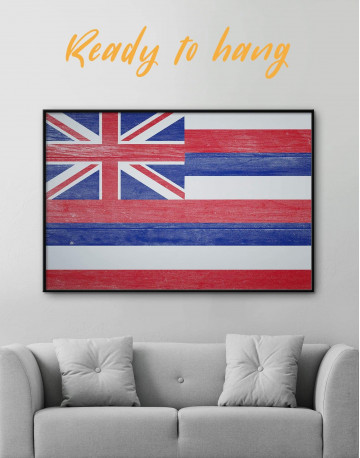 Framed Hawaii Flag Canvas Wall Art