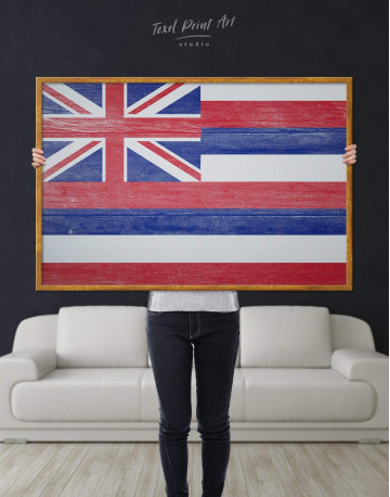 Framed Hawaii Flag Canvas Wall Art - image 2