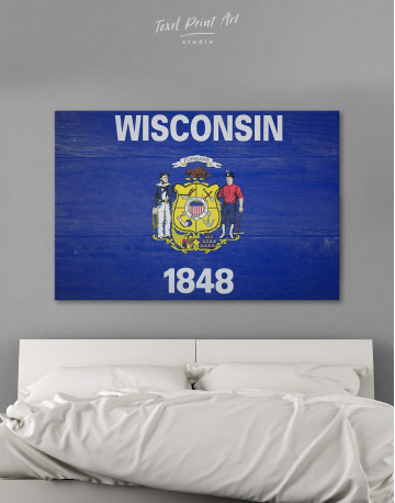 Flag Of Wisconsin Canvas Wall Art