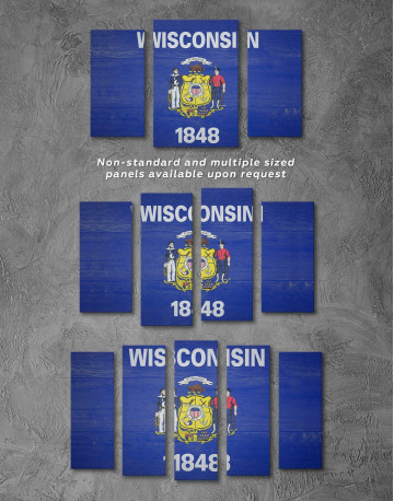 Flag Of Wisconsin Canvas Wall Art - image 4