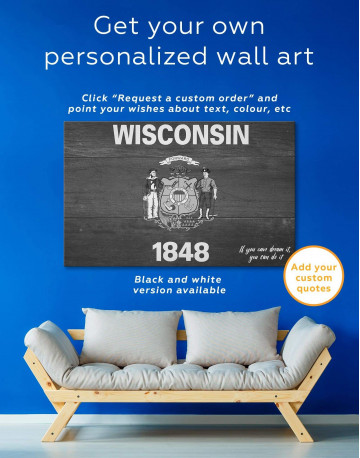 Flag Of Wisconsin Canvas Wall Art - image 1