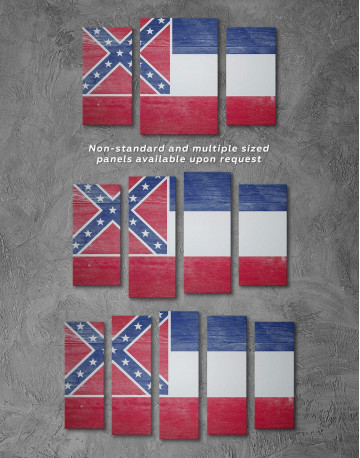 3 Panels Mississippi Flag Canvas Wall Art - image 3