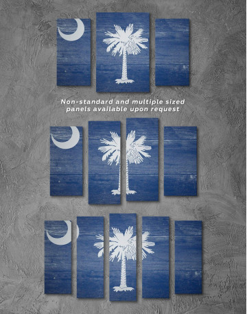 4 Panels South Carolina State Flag Canvas Wall Art - image 3