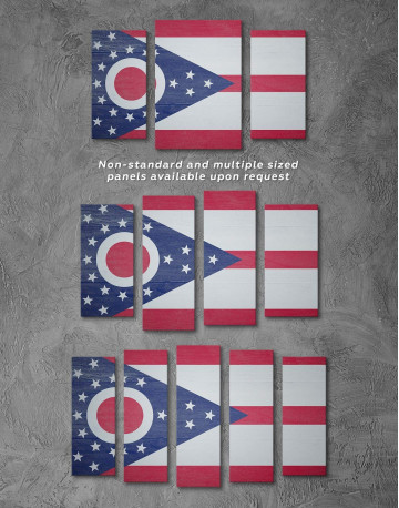 3 Panels Ohio State Flag Canvas Wall Art - image 3