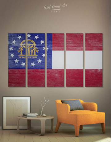 5 Pieces Georgia Flag Canvas Wall Art