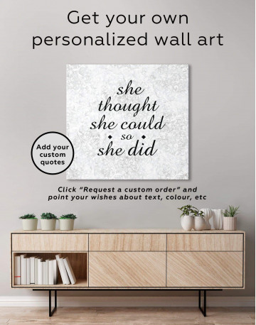 She Thought She Could So She Did Canvas Wall Art - image 1