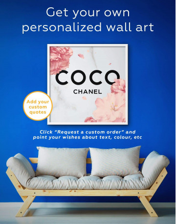 Framed Coco Chanel Logo Canvas Wall Art - image 1