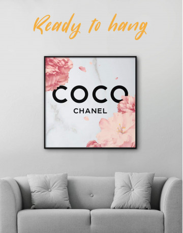Framed Coco Chanel Logo Canvas Wall Art