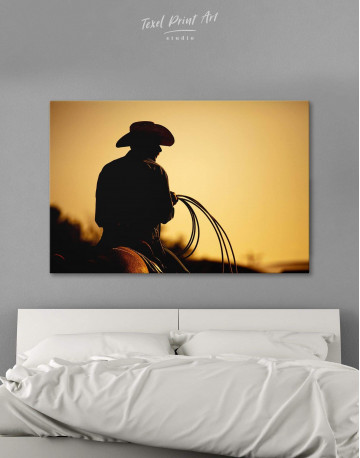 Cowboy Silhouette Canvas Wall Art
