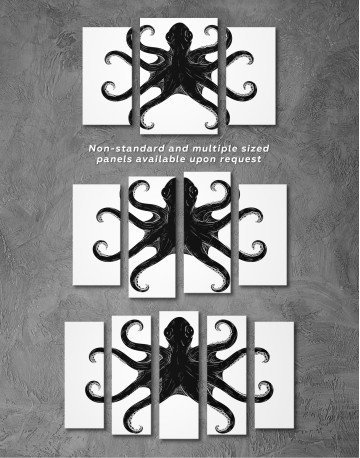 Black and White Octopus Painting Canvas Wall Art - image 5