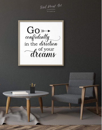 Framed Go Confidently In The Direction Of Your Dreams Canvas Wall Art - image 1