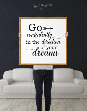 Framed Go Confidently In The Direction Of Your Dreams Canvas Wall Art - image 2